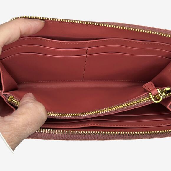 Miu Miu Croc Embossed Leather Zip Around Wallet Blush Pink Box Made In Italy - Picture 14 of 16